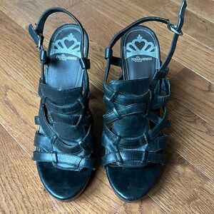 Fergalicious black strappy heels